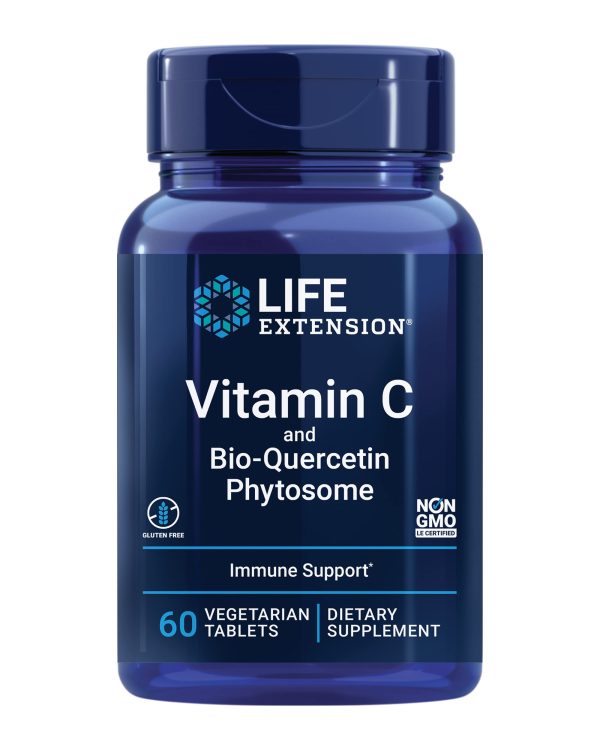 Vitamina C de Life Extension con Bio-Quercetina Fitosoma 1000mg - Suplemento diario de vitamina C de alta potencia absorbible - Para la salud del sistema inmunológico - Sin gluten, no transgénico, vegetariano - 60 tabletas Discount