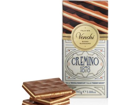 Tableta Cremino 1878 Venchi - Chocolate con Leche y Avellanas Gianduja y Chocolate Blanco con Pasta de Almendras - Sin Gluten Online Hot Sale