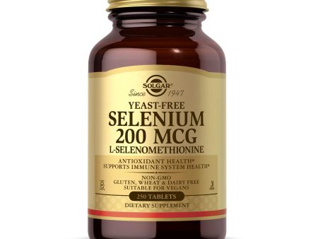 Solgar Selenio sin levadura 200 mcg, 250 tabletas - Apoya la salud del sistema antioxidante e inmunológico - Sin OMG, vegano, sin gluten, sin lácteos, kosher - 250 porciones, sin sabor, empaque estándar on Sale