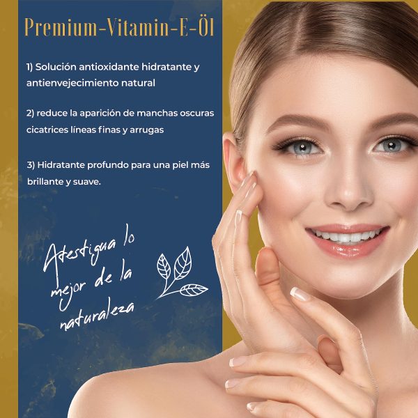 Aceite de Vitamina E Liquida para Cuidado Facial, 100% Natural a Base de Plantas Vitamin E Oil para el Cabello y el Cuerpo Embalaje Deteriorado Sale