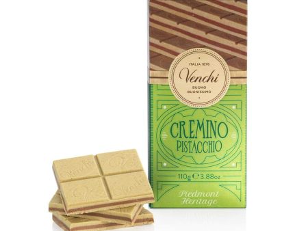 Tableta Cremino de Pistacho Venchi, 110 g - Chocolate con Leche y Blanco con Pasta de Pistacho - Sin Gluten Embalaje Deteriorado (Cad: 06 01 2025) Online Hot Sale