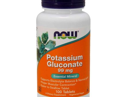 Now Foods Potassium Gluconate - 100 Tabletas de Suplemento de Potasio (Cad: 30 11 2026) Online Hot Sale