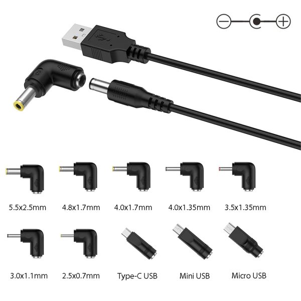 Cable de alimentación USB a DC 5 V con 10 convertidores Embalaje Deteriorado Cheap