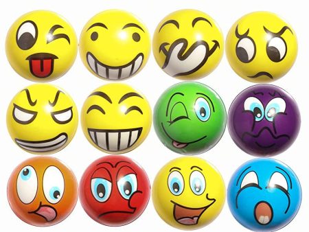 Zydtrip - Juego de 9 Bolas Anti Estrés con Diseño de Emoji - Pelotas Divertidas para Fiestas y Juegos - Colores Surtidos Embalaje Deteriorado Online Hot Sale