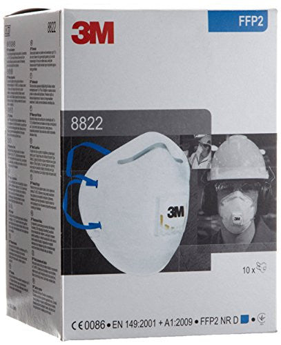 3M 8822 Máscara Desechable, 10 unidades Embalaje Deteriorado (Cad: 19 04 2028) Supply