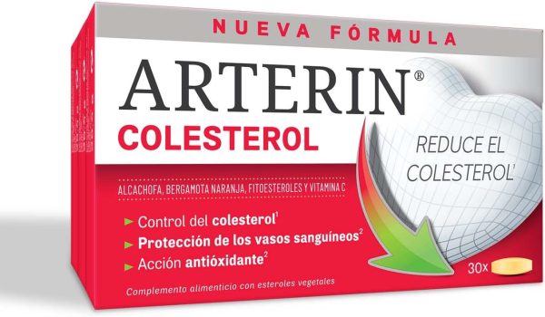 Arterin Colesterol Reduce el Colesterol - Nueva Formulación Clínicamente Probada para el Control del Colesterol - 30 Tabletas Discount