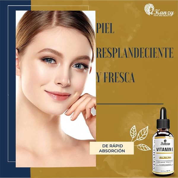 Aceite de Vitamina E Liquida para Cuidado Facial, 100% Natural a Base de Plantas Vitamin E Oil para el Cabello y el Cuerpo Embalaje Deteriorado Sale