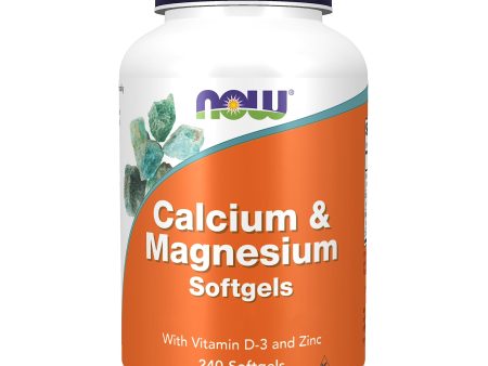 Now Foods, Calcium & Magnesium Softgels, 240 Cápsulas blandas, Probadas en Laboratorio, Vitamina D3, Zinc, Sin Gluten Embalaje Deteriorado For Cheap