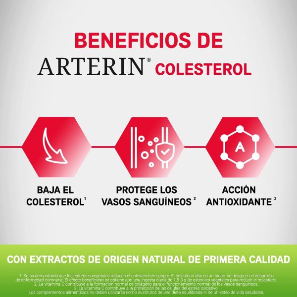 Arterin Colesterol Reduce el Colesterol - Nueva Formulación Clínicamente Probada para el Control del Colesterol - 30 Tabletas Discount