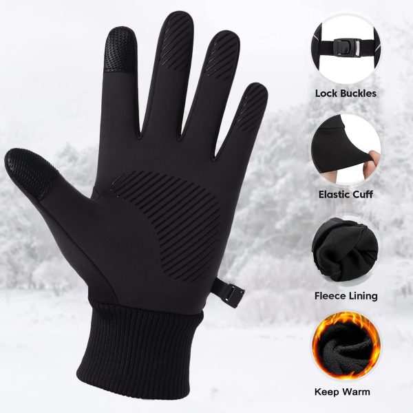 Guantes de Invierno LSYTQRW para Pantalla táctil Hombres Mujeres Resistente al Agua A Prueba de Viento Cálido para Correr Ciclismo Montar Senderismo Gris XL Hot on Sale