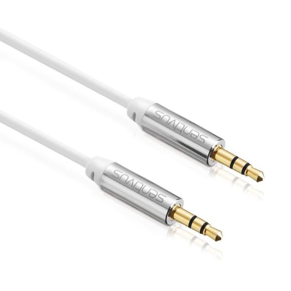 Cable de Audio Sentivus - Conectores de 3,5 mm - 2,00 m - Blanco Embalaje Deteriorado Sale