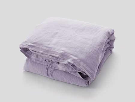 100% Linen Duvet Cover in Lilac Sale