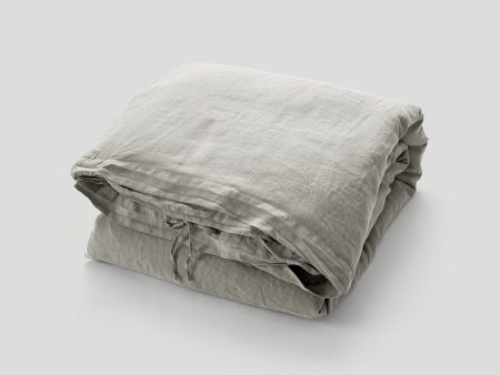 100% Linen Duvet Cover in Dove Grey Discount