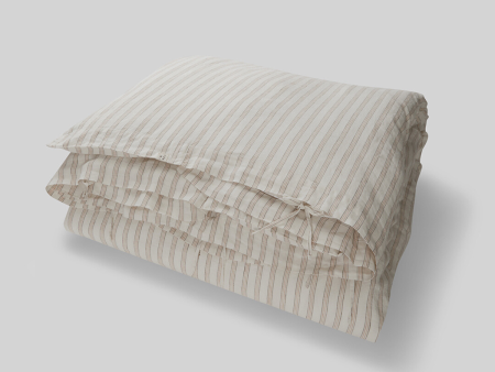 100% Linen Duvet Cover in Walter Stripe For Discount