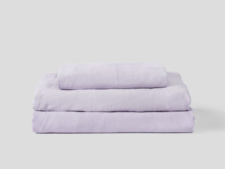 100% Linen Sheet Set Lilac Online now