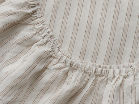 100% Linen Fitted Sheet in Walter Stripe Supply