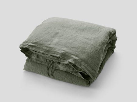 100% Linen Duvet Cover in Khaki Online Sale