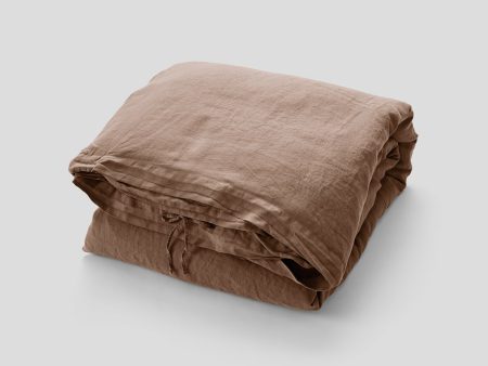 100% Linen Duvet Cover in Chestnut Fashion