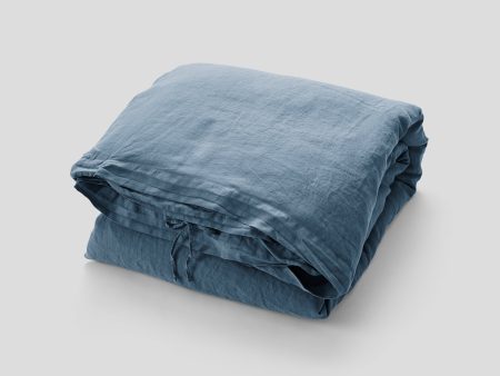 100% Linen Duvet Cover in Lake Discount